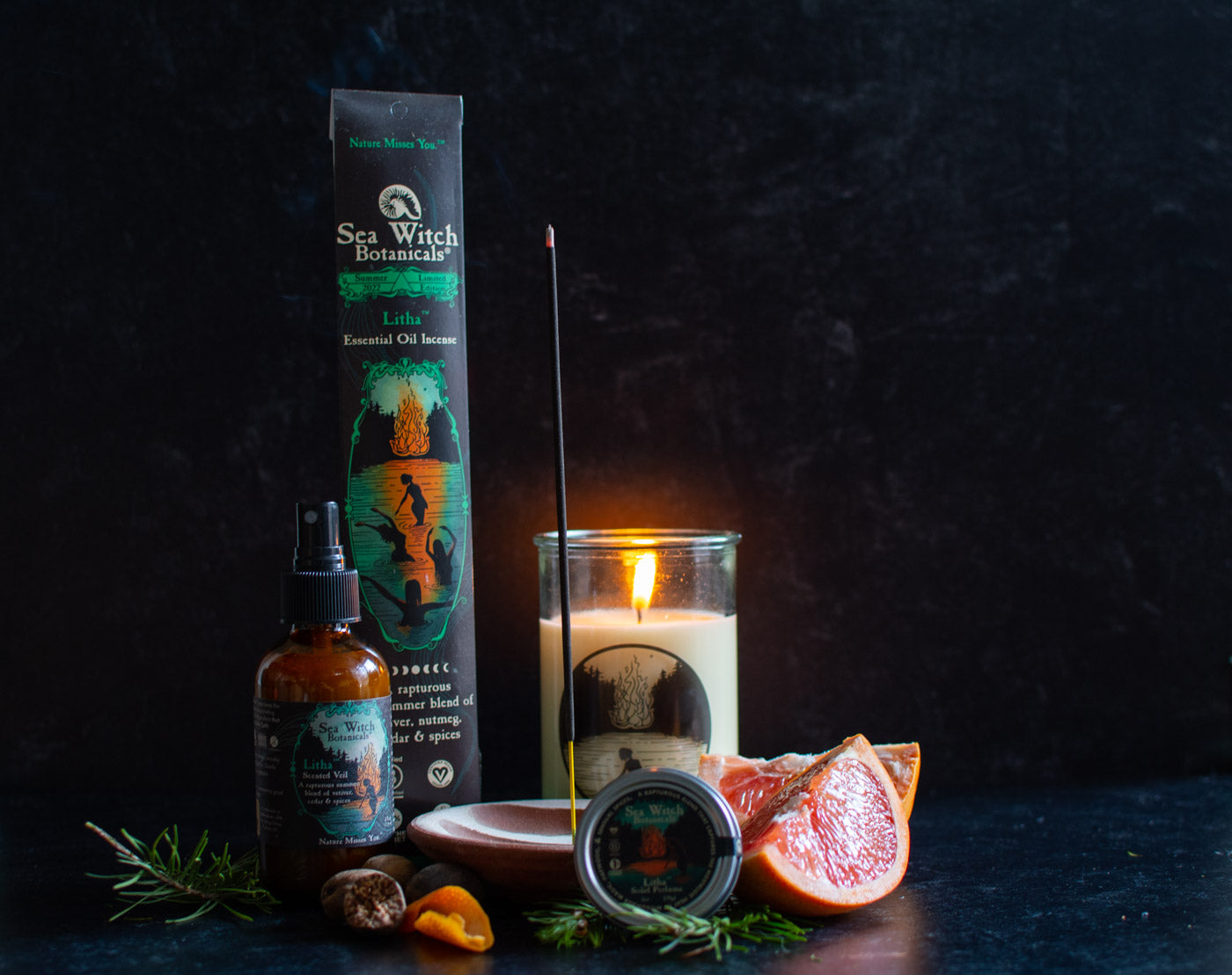 Litha Essential Oil Incense from Sea Witch Botanicals
