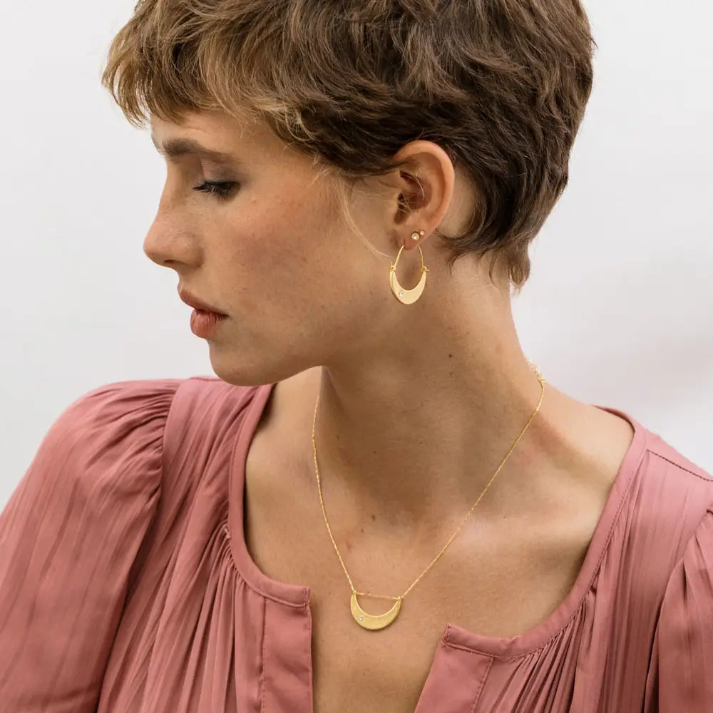 Amano Starlight Crescent Earrings