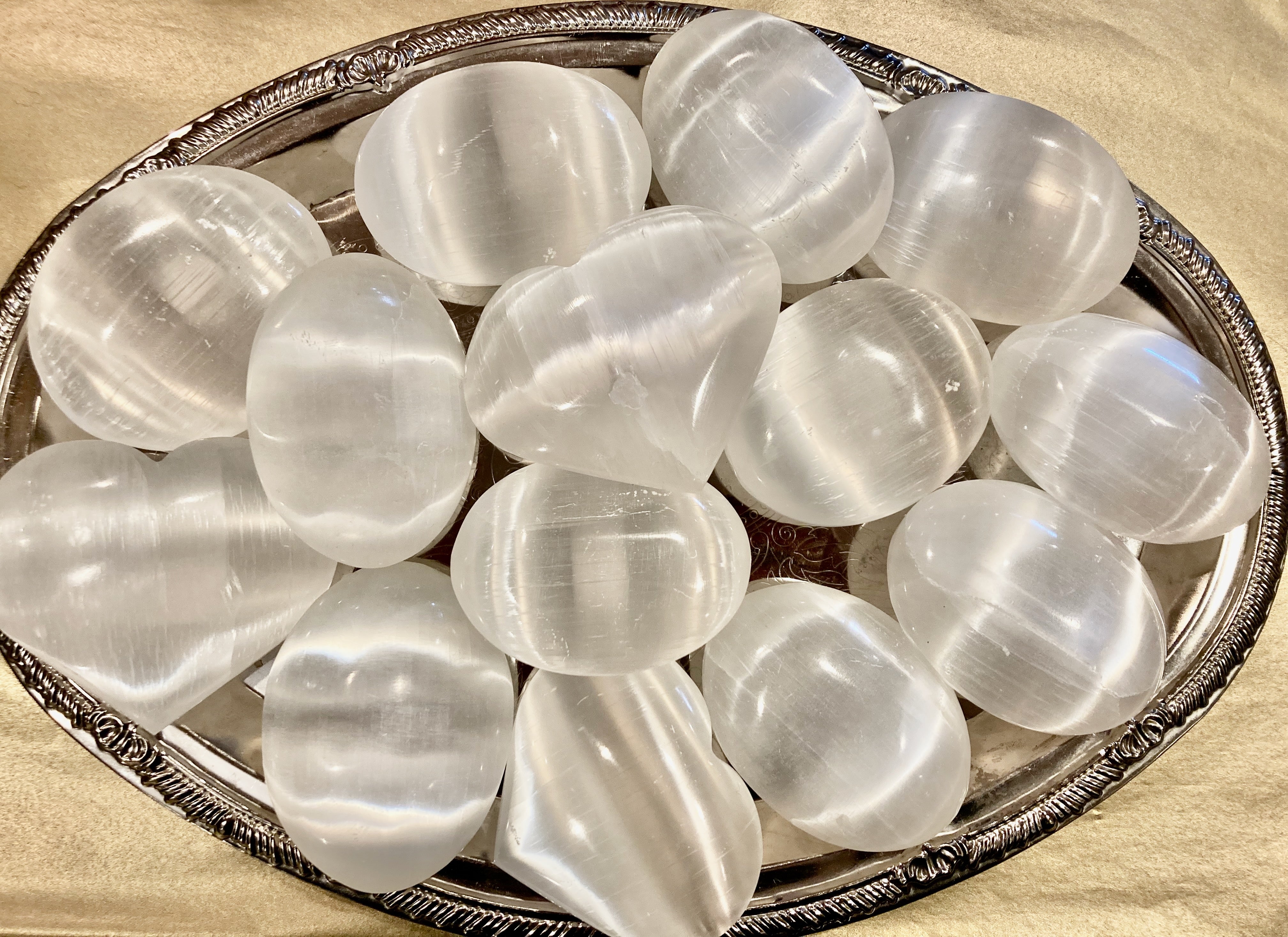 Selenite Palmstones