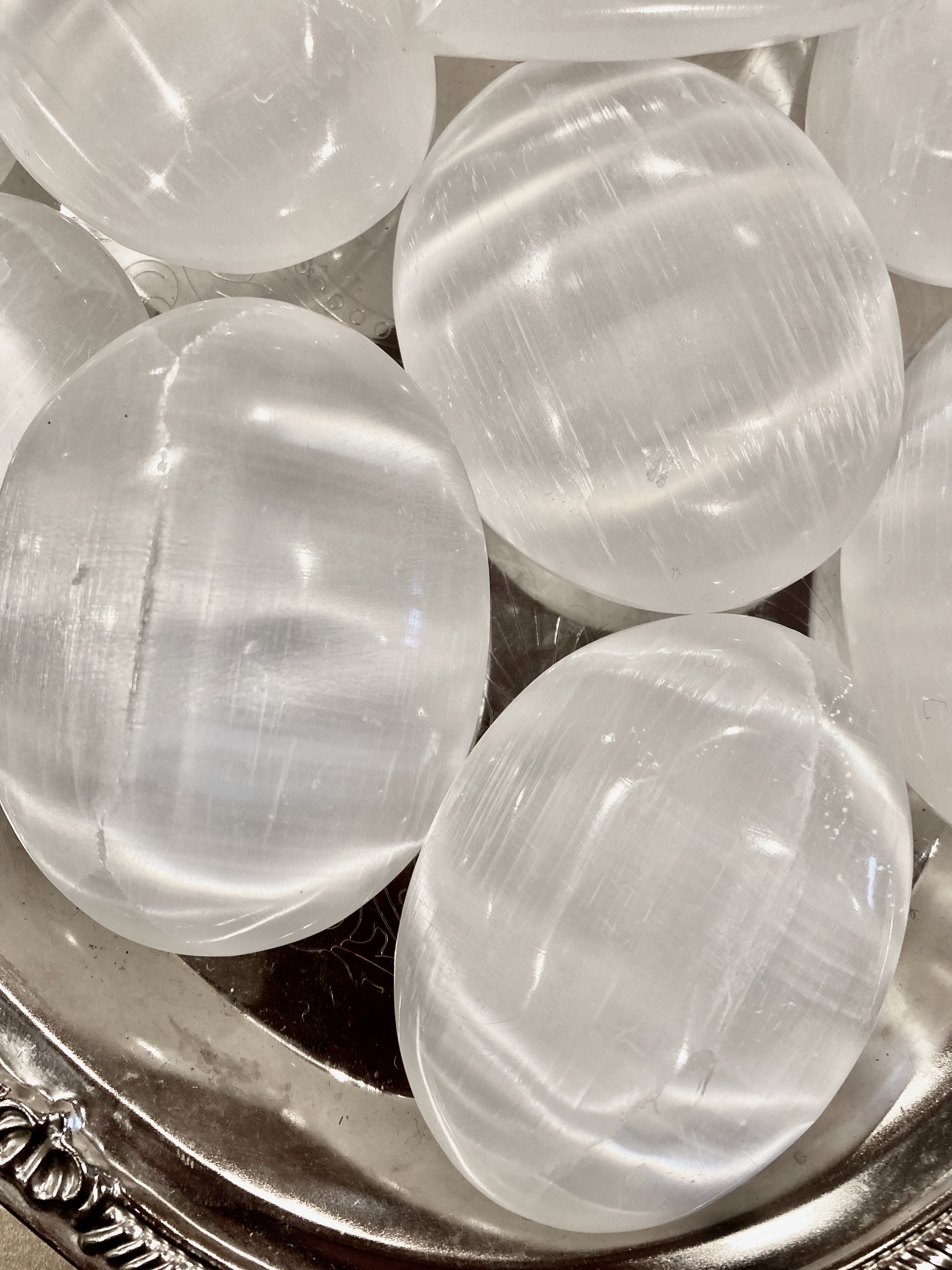 Selenite Palmstones