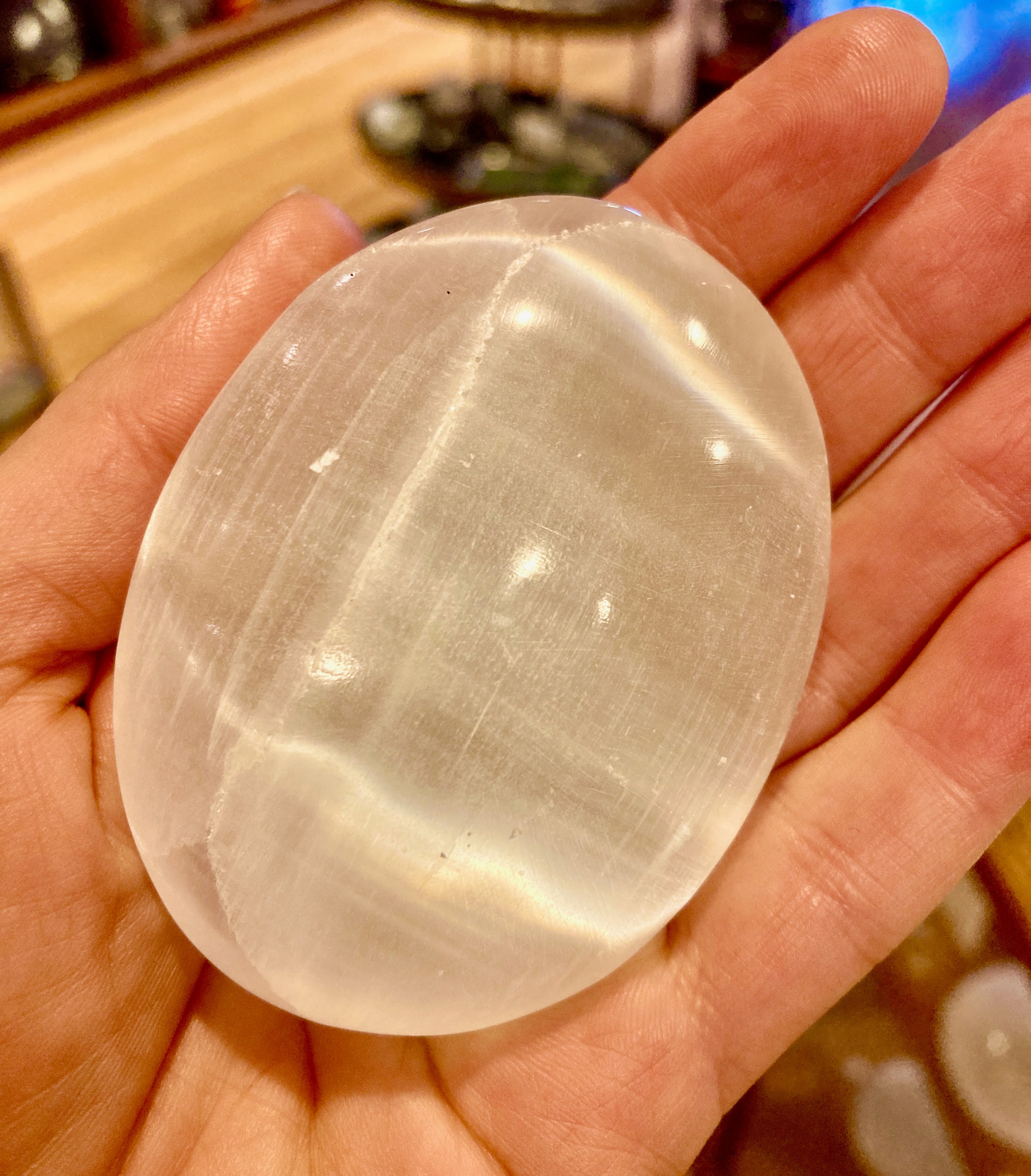 Selenite Palmstones