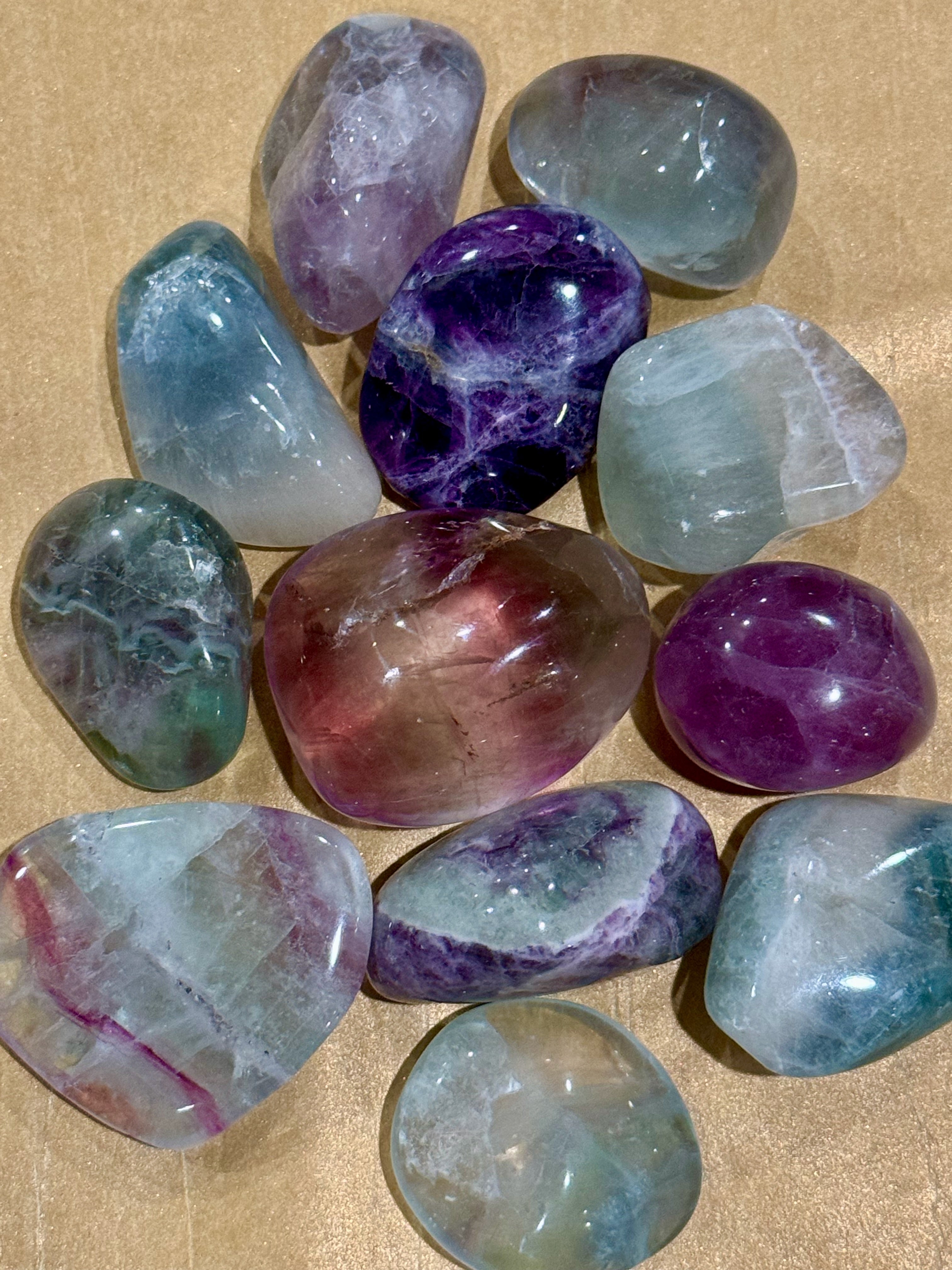 Rainbow Fluorite Crystal Tumbles