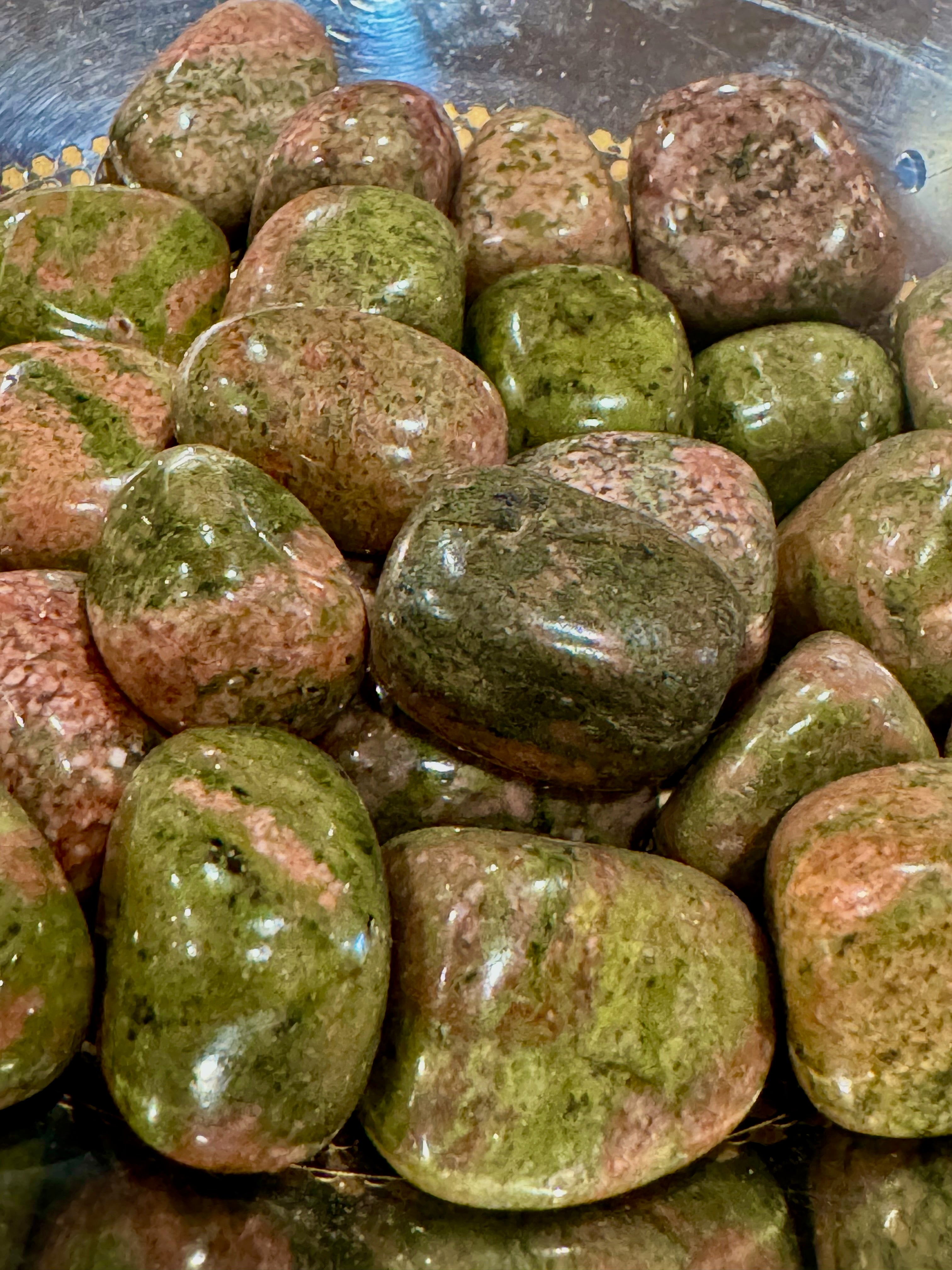 Unakite Crystal Tumbles