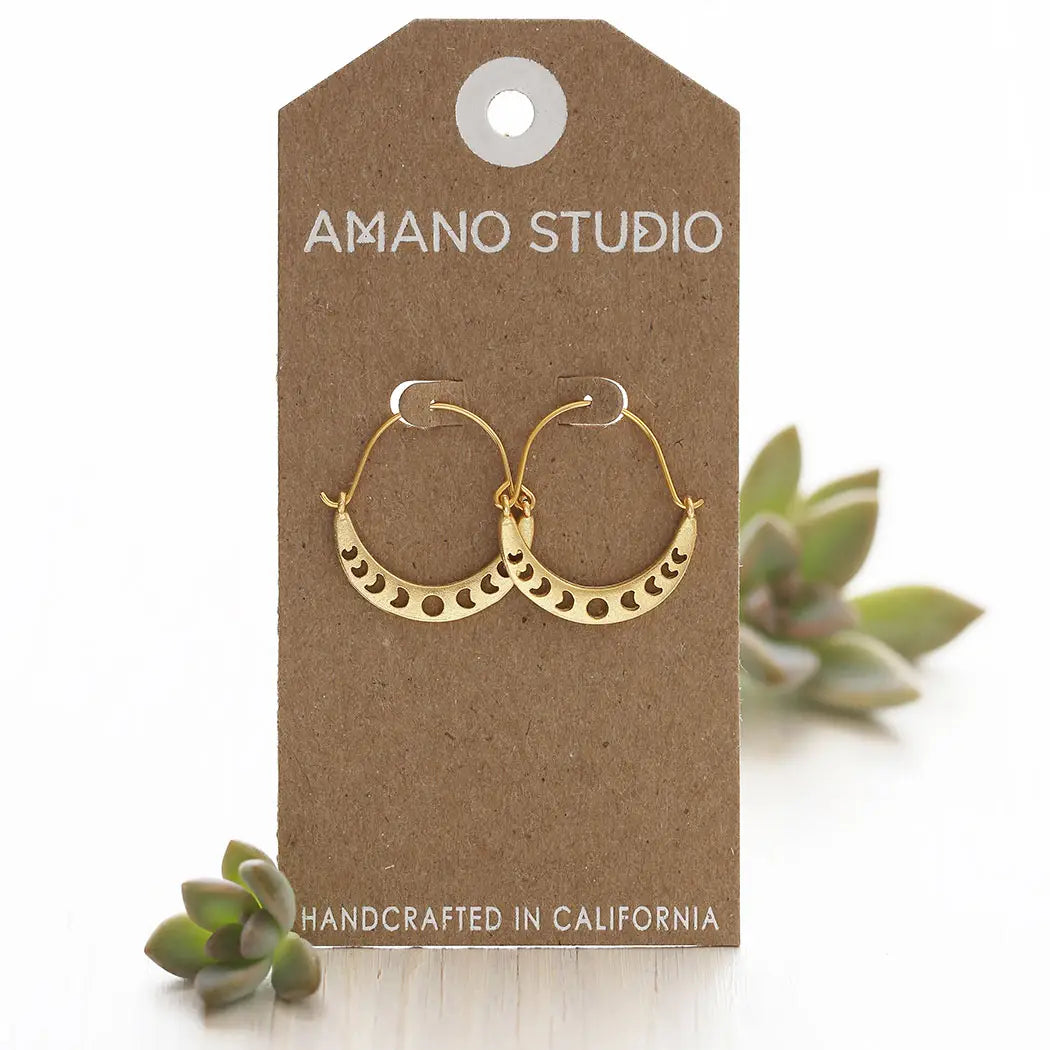 Kama Loka Amano Studio Phases of the Moon Gold Earrings