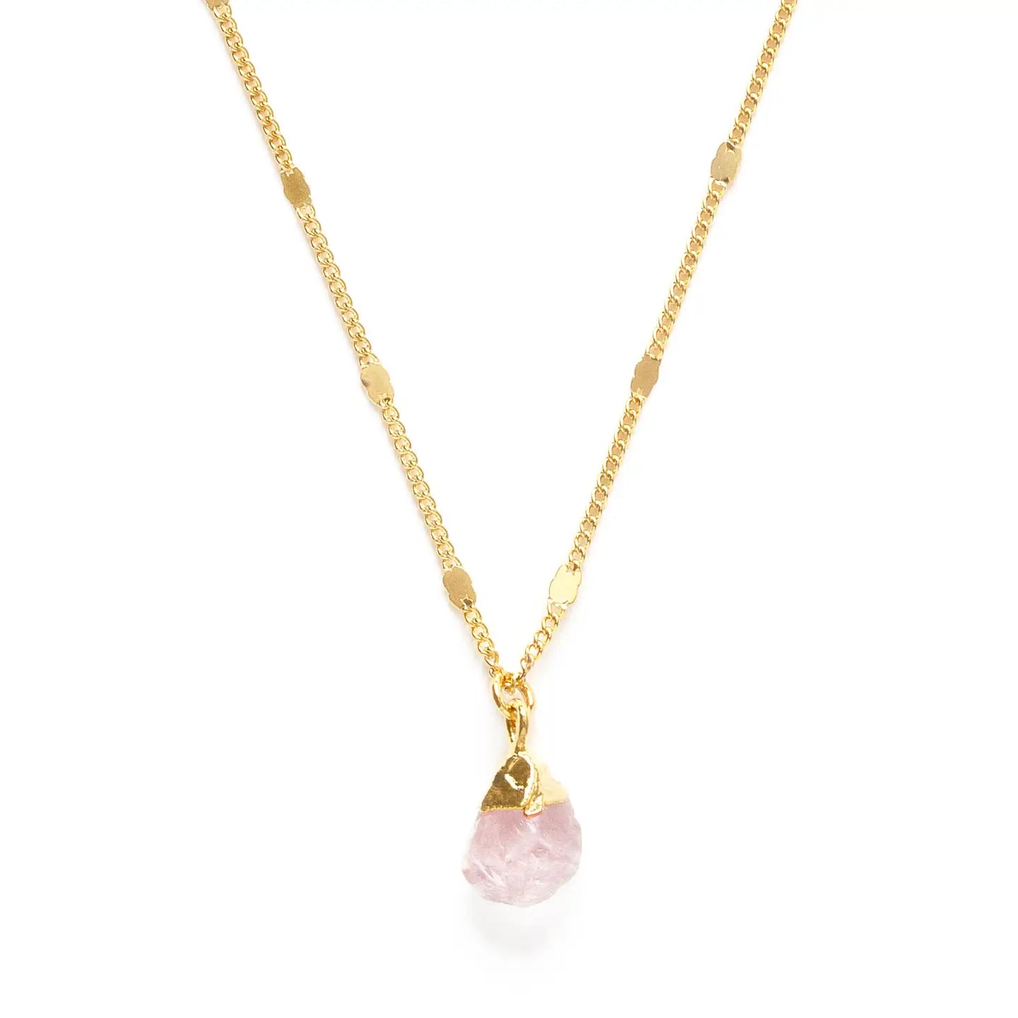 Amano Studio Raw Rose Quartz Gold Chain Necklace