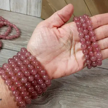 Kama Loka Large Strawberry Quartz Bracelet