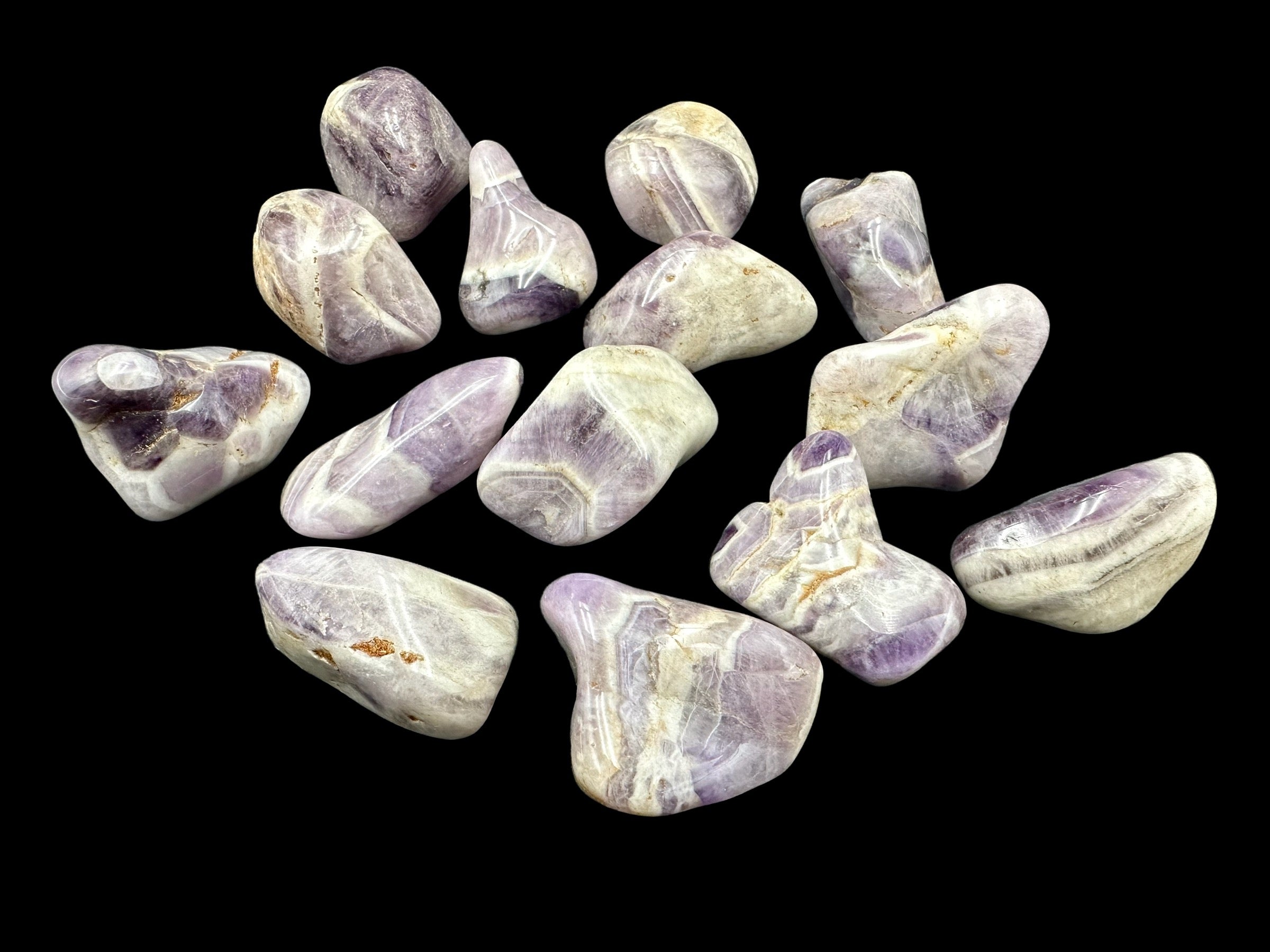 Chevron Amethyst Crystal Tumbles