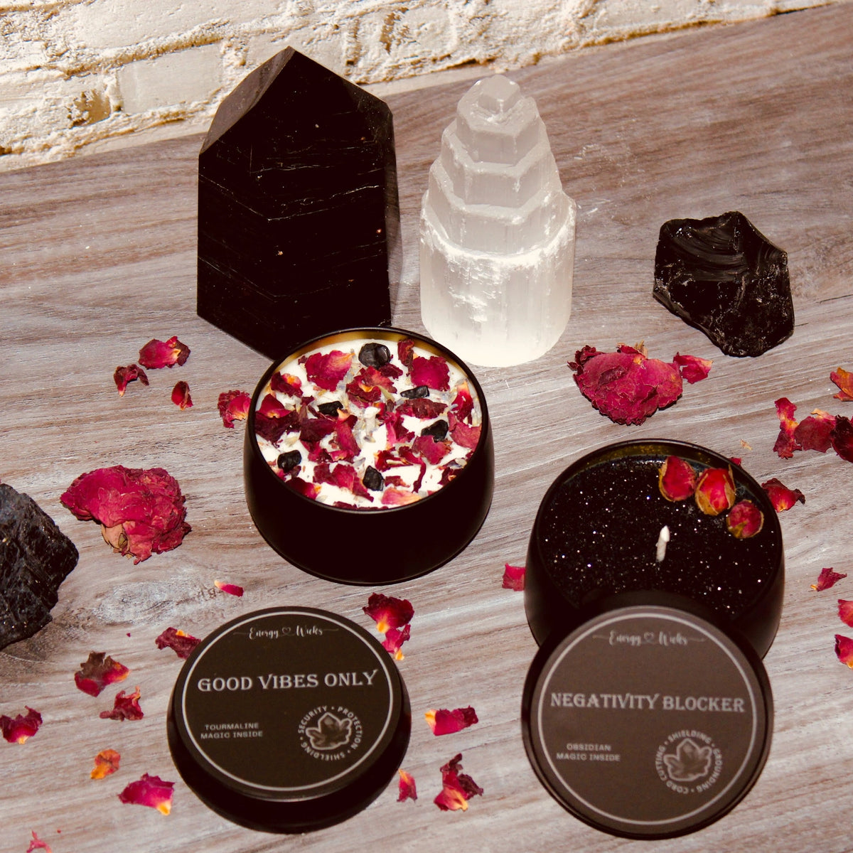 Negativity Blocker Crystal Candle | Kama Loka