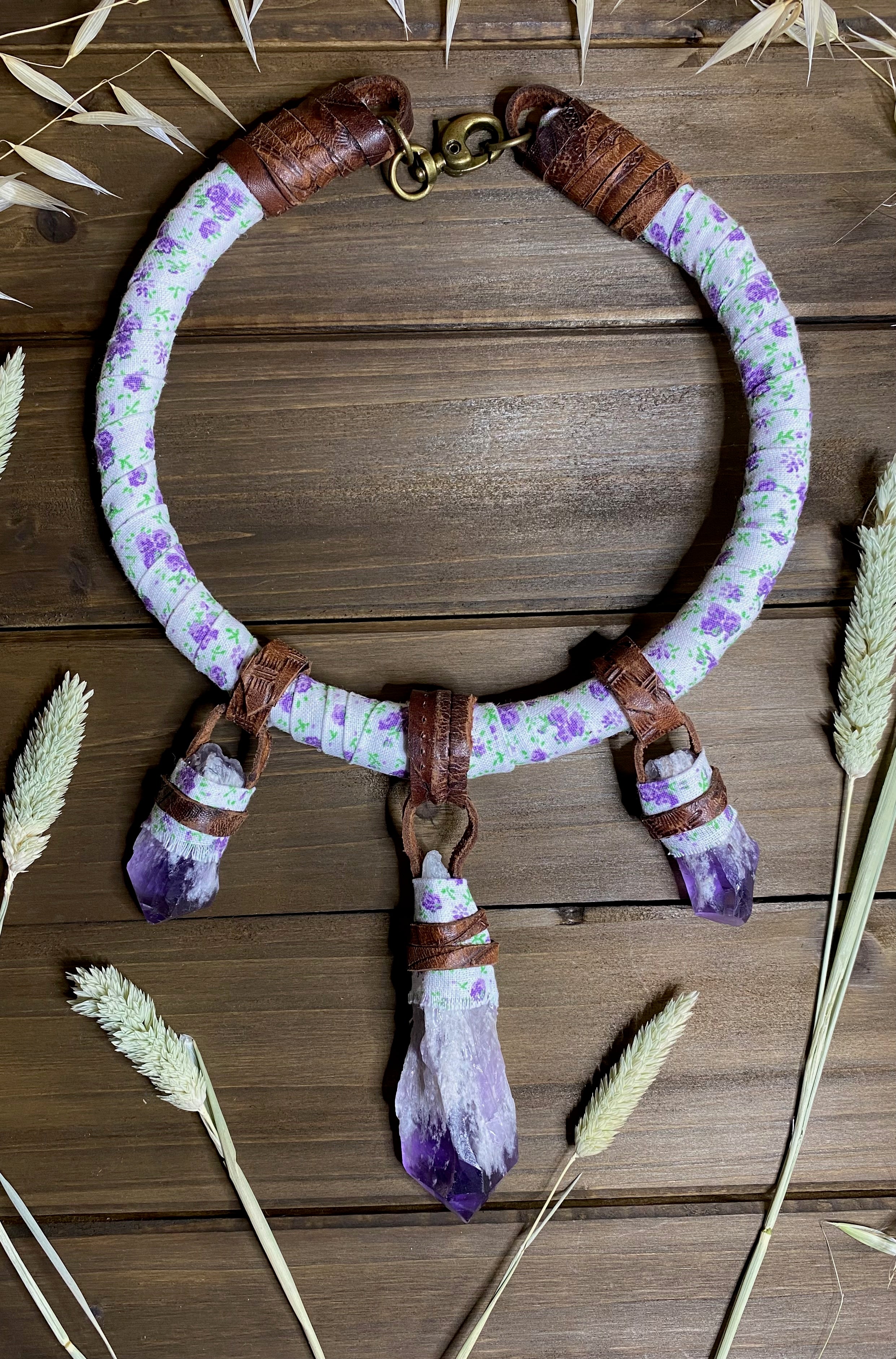 Crystals on the Prairie: Amethyst Spears Necklace