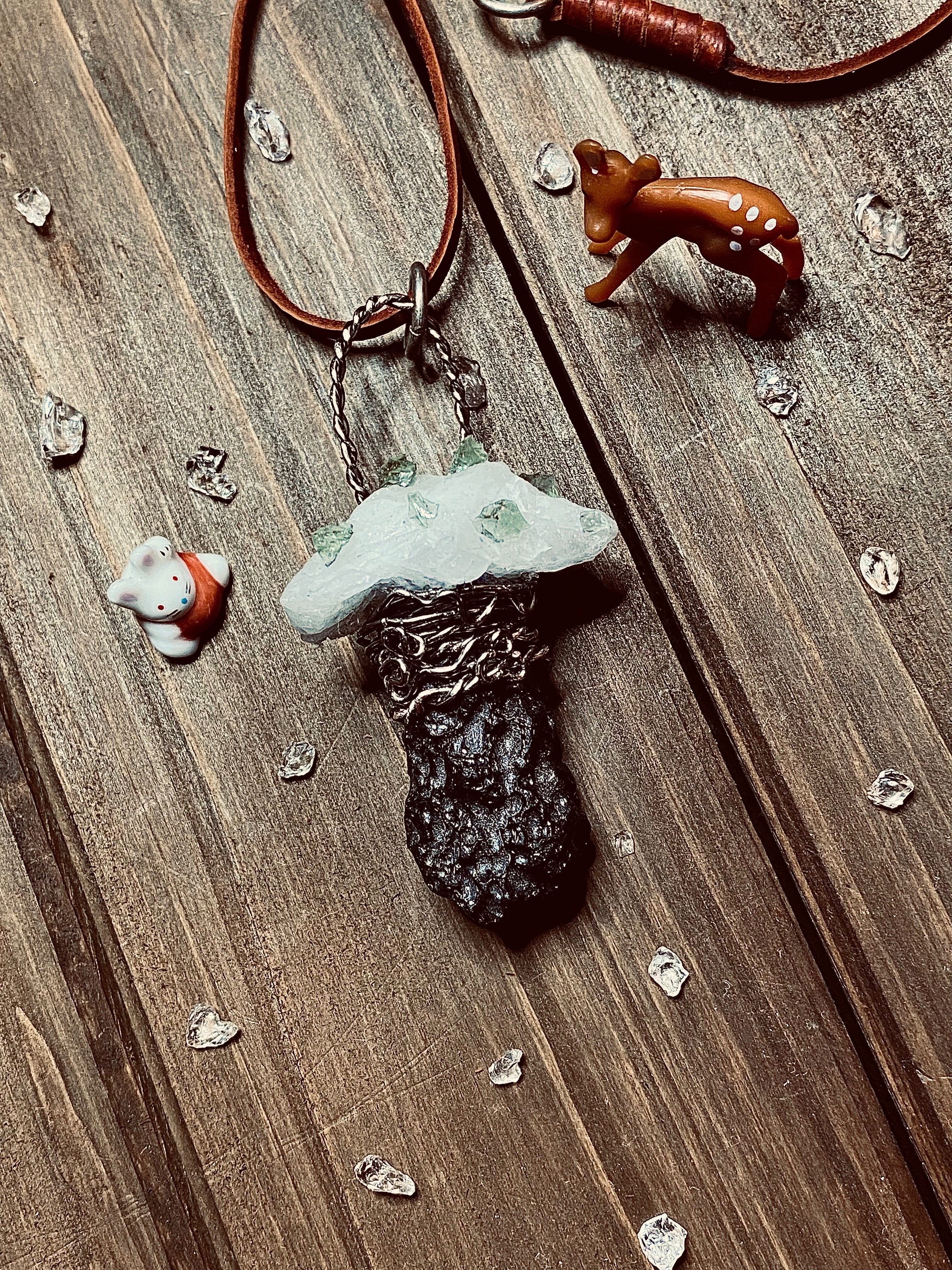 Czech Moldavite and Tektite Necklace