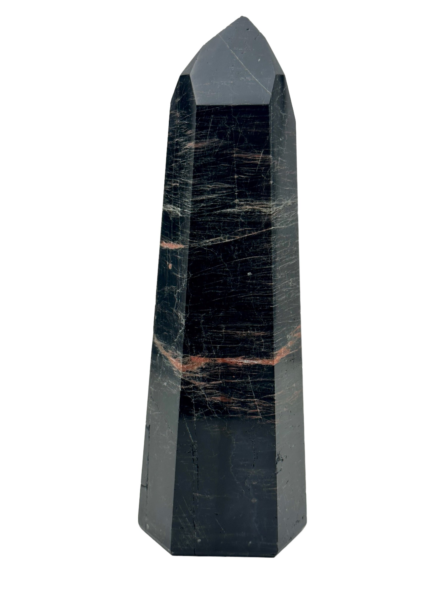 Black Tourmaline with Hematite Tower